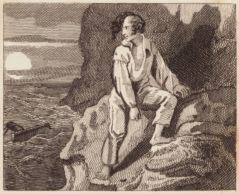Shipwrecked Mariner by English School