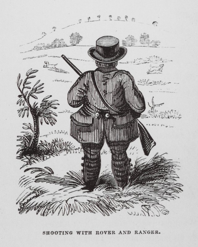 Shooting with Rover and Ranger (engraving) by English School