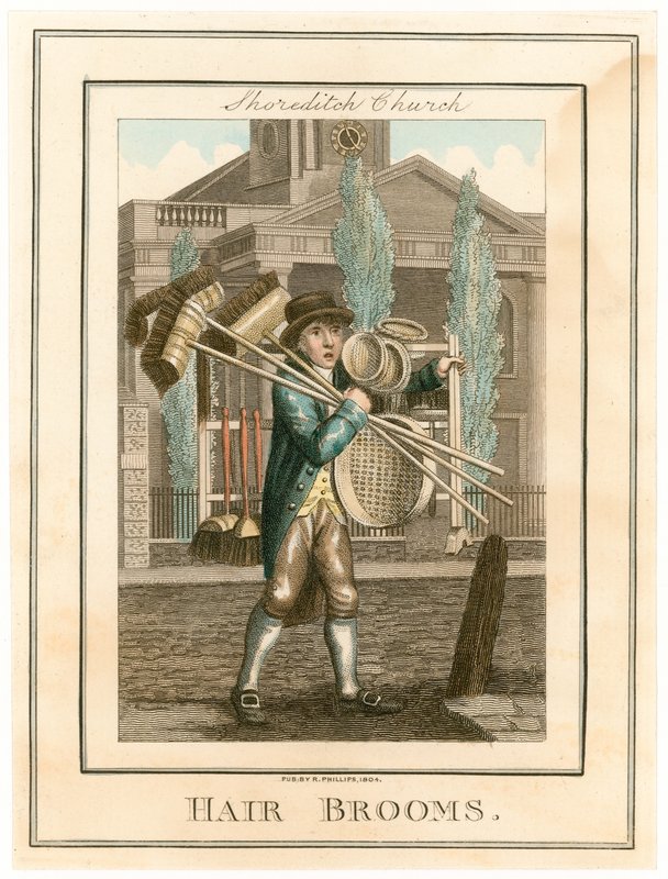 Shoreditch Church. Hair Brooms by English School