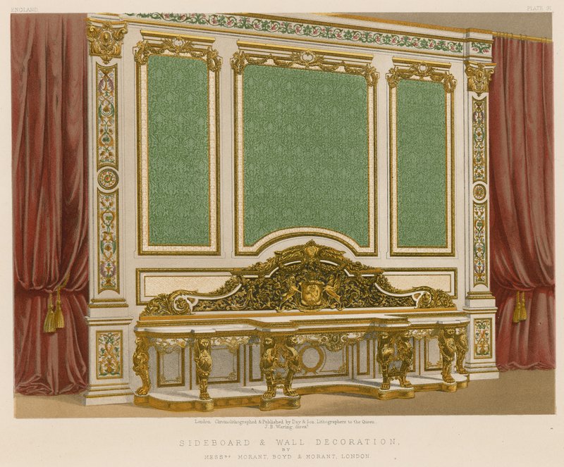 Sideboard and Wall Decoration by English School