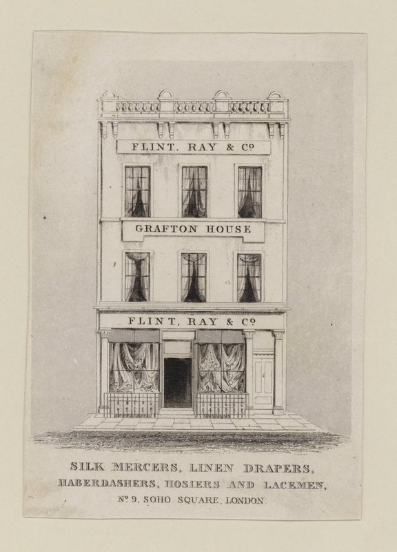 Flint Ray & Co Silk Mercer, trade card by English School