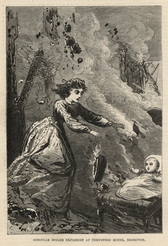 Singular Boiler Explosion at Tempsford House, Brompton by English School