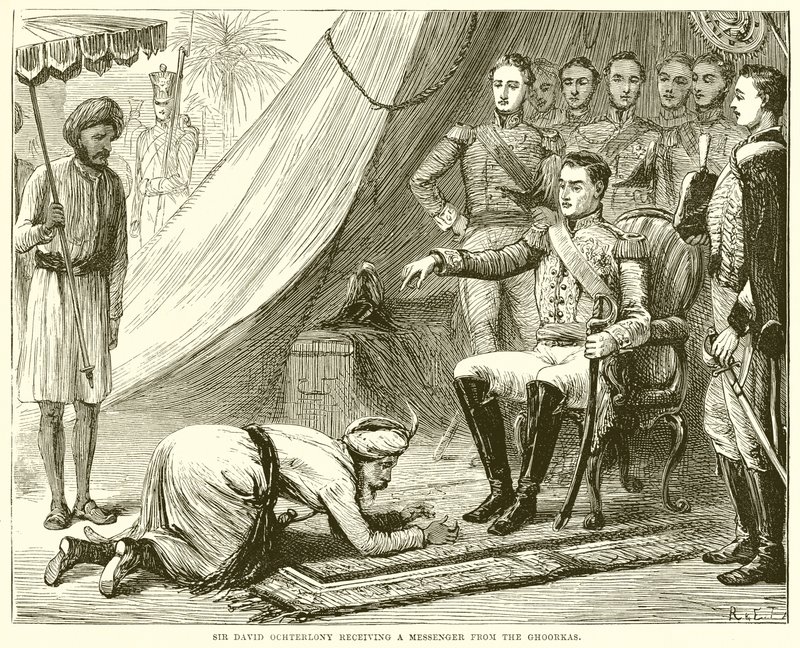 Sir David Ochterlony Receiving a Messenger from the Ghoorkas by English School
