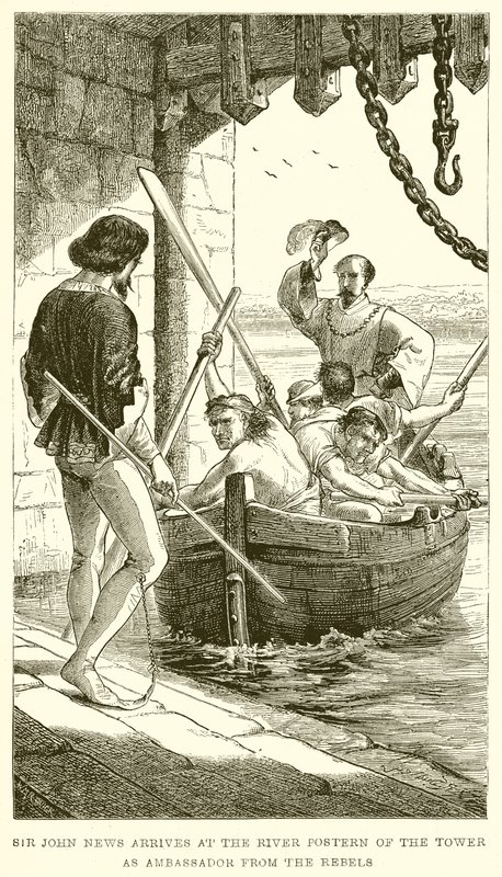 Sir John News Arrives at the River Postern of the Tower as Ambassador from the Rebels by English School