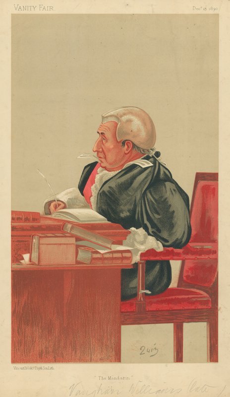 Sir Roland Vaughan Williams, The Mandarin, 13 December 1890, Vanity Fair Cartoon by English School