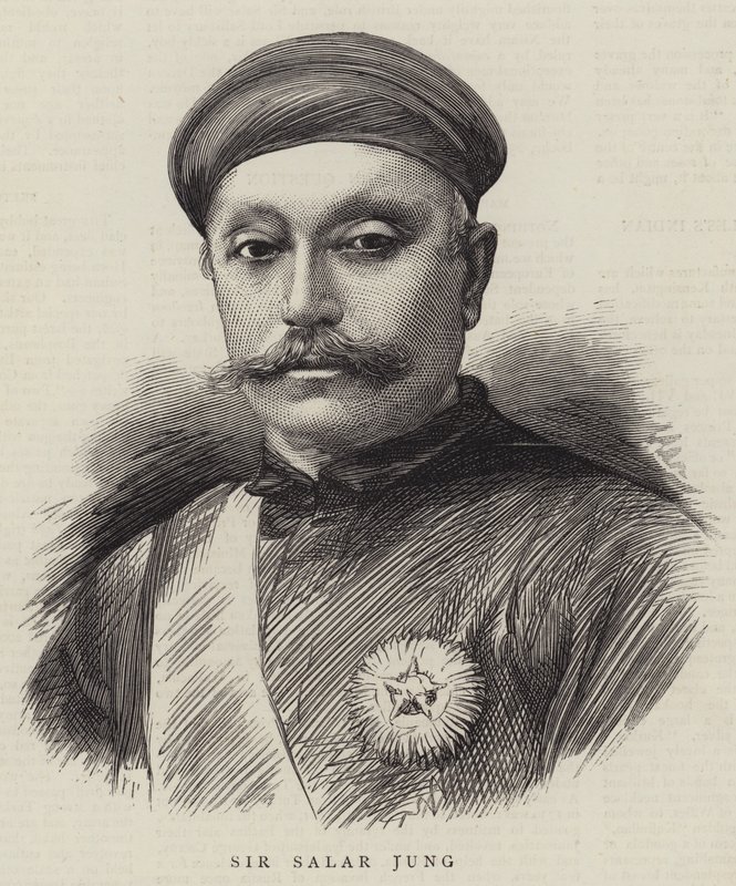 Sir Salar Jung (engraving) by English School