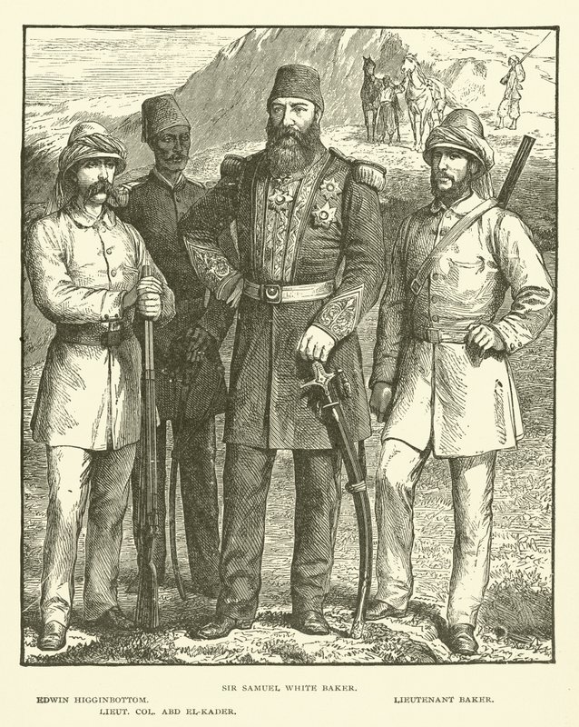 Sir Samuel White Baker, Edwin Higginbottom, Lieutenant Baker, Lieut Col Abd El-Kader by English School