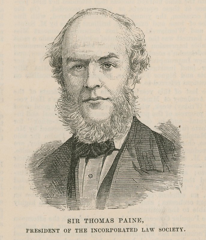 Sir Thomas Paine, President of the Incorporated Law Society by English School
