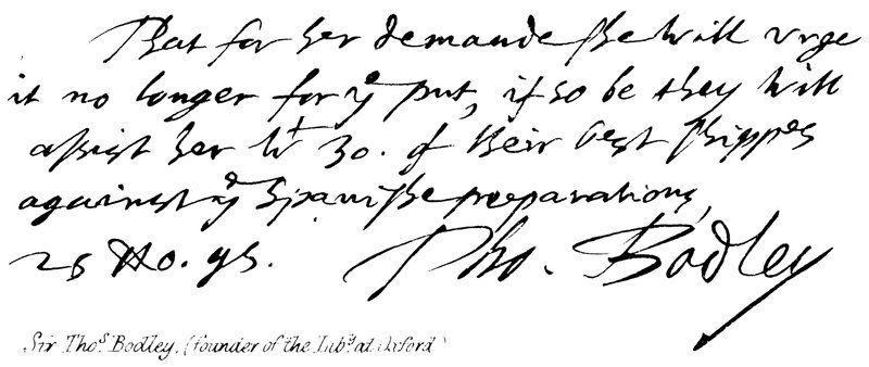 Sir Thomas Bodley, Founder of the Library at Oxford by English School