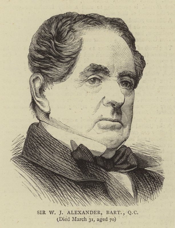 Sir W J Alexander, Baronet, QC by English School