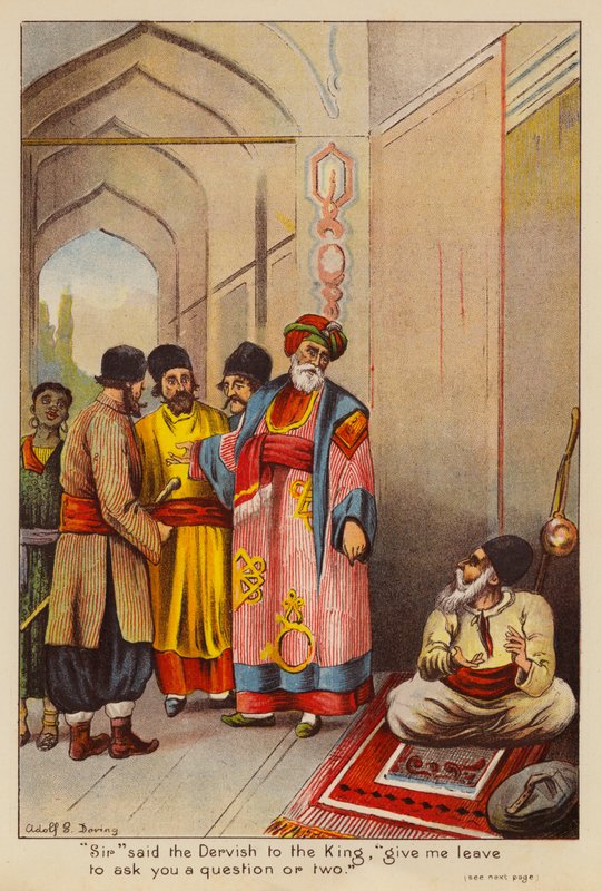 "Sir," Said the Dervish to the King, "Give Me Leave to Ask You a Question or Two" by English School