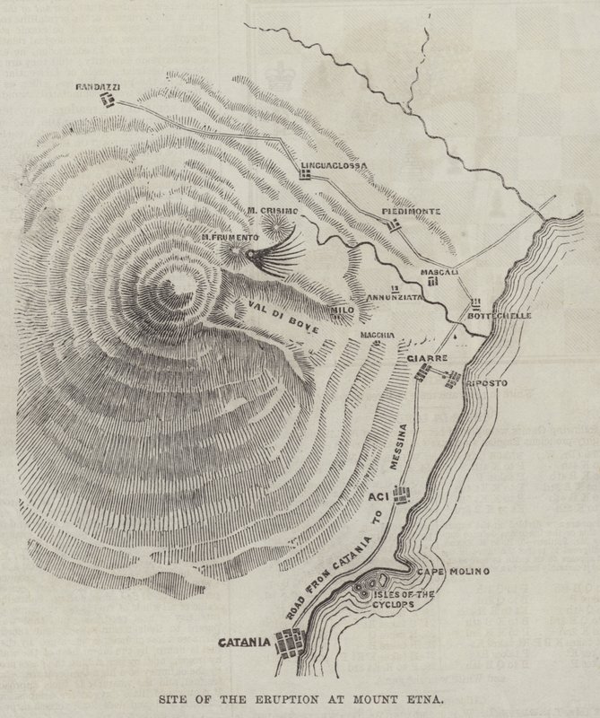 Site of the Eruption at Mount Etna by English School