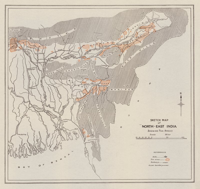 Sketch Map of North-East India by English School