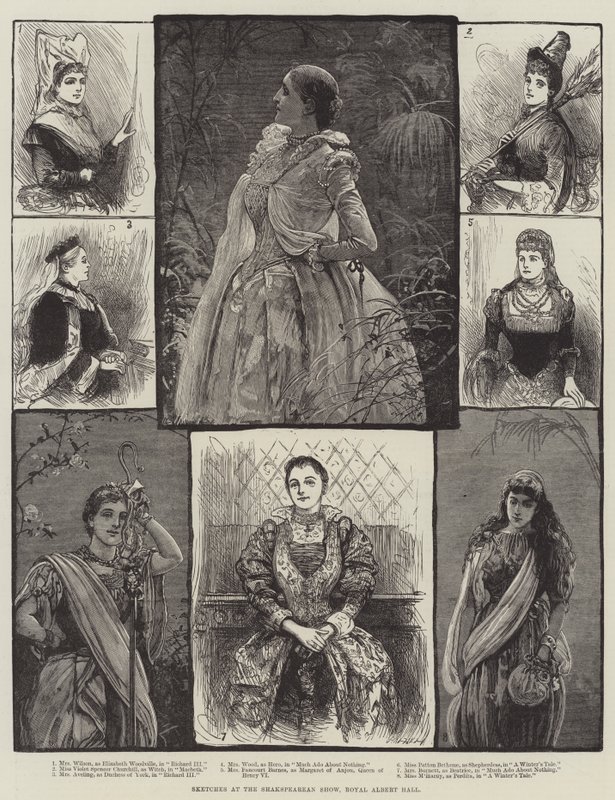 Sketches at the Shakspearean Show, Royal Albert Hall by English School