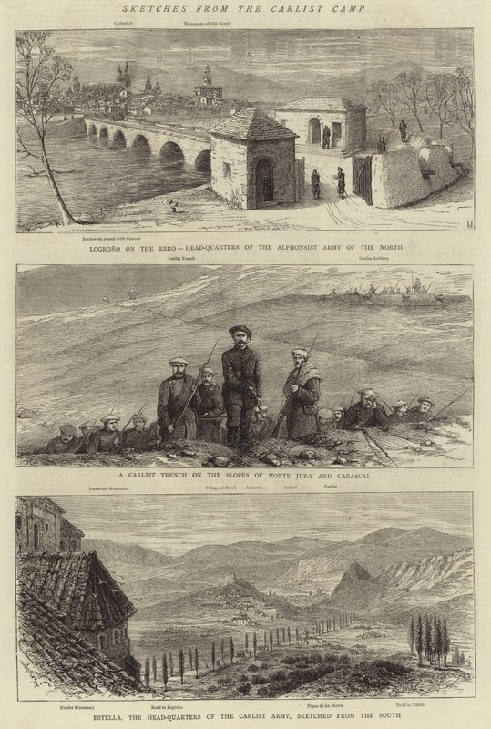 Sketches from the Carlist Camp by English School