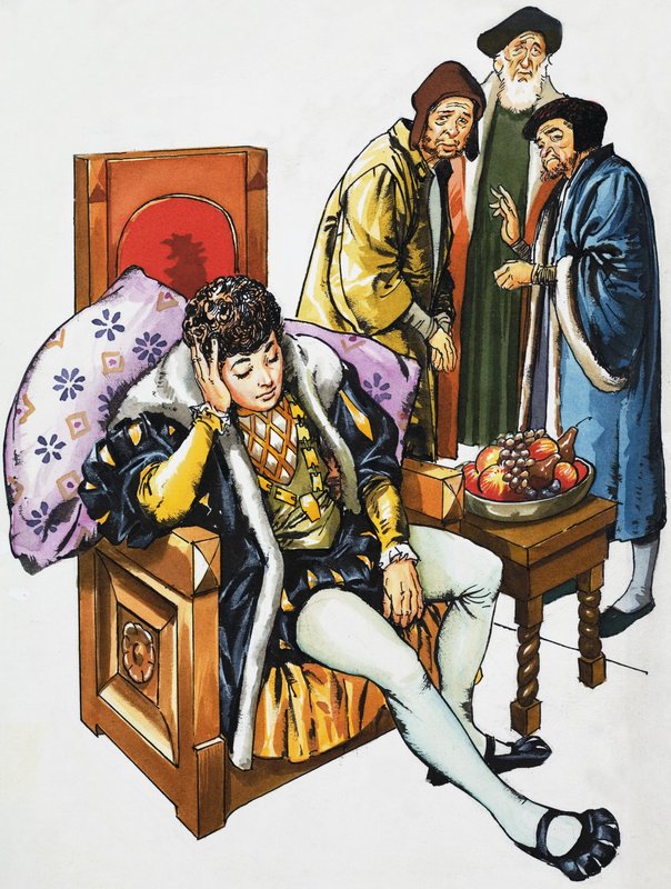 Sleeping Boy on a Throne by English School