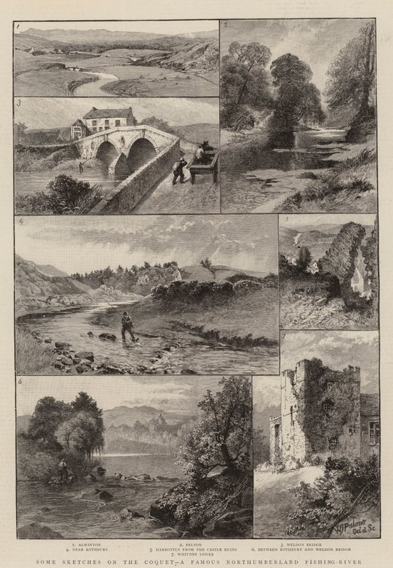 Some Sketches on the Coquet, a Famous Northumberland Fishing-River by English School