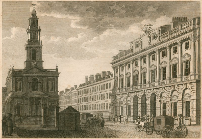 Somerset House and St Mary-le-Strand, The Strand, London by English School