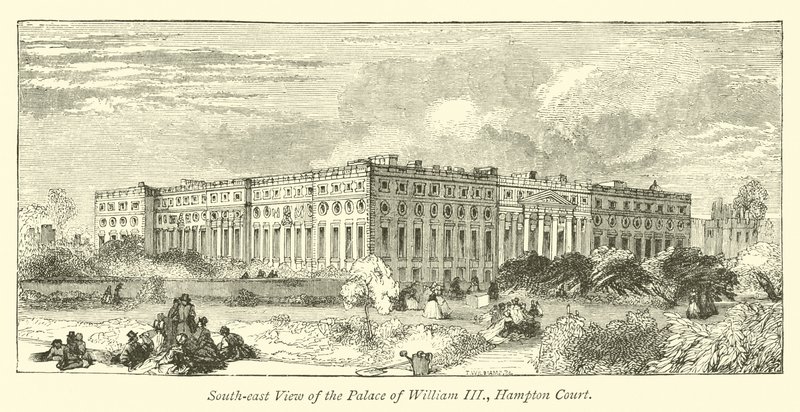 South-east View of the Palace of William III, Hampton Court by English School