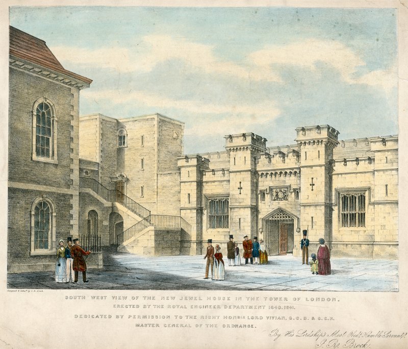 South West View of the New Jewel House in the Tower of London, Erected 1840-41 by English School