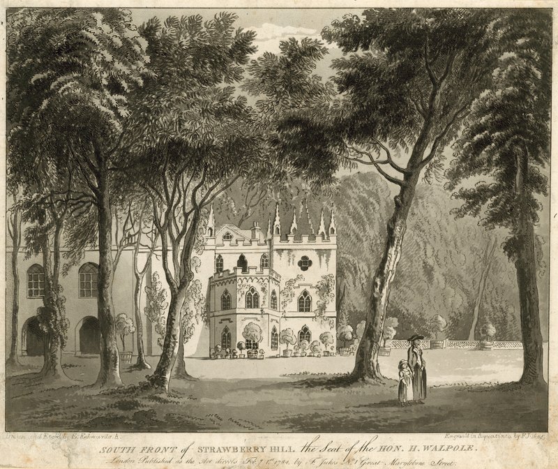 South Front of Strawberry Hill, Twickenham, London, the Seat of the Honourable Horace Walpole by English School