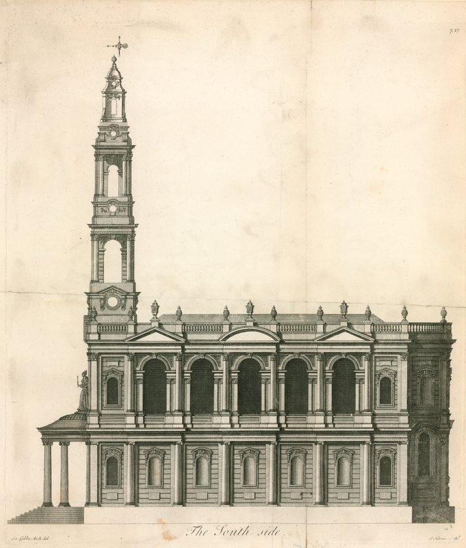South side of St Mary-Le-Strand, Strand, London by English School