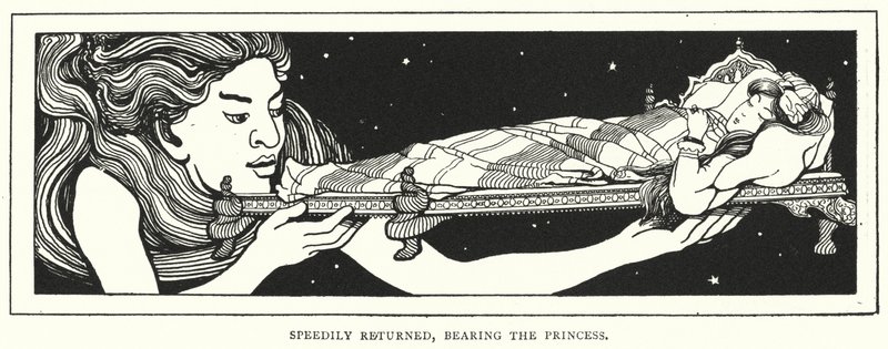 Speedily returned, bearing the princess by English School
