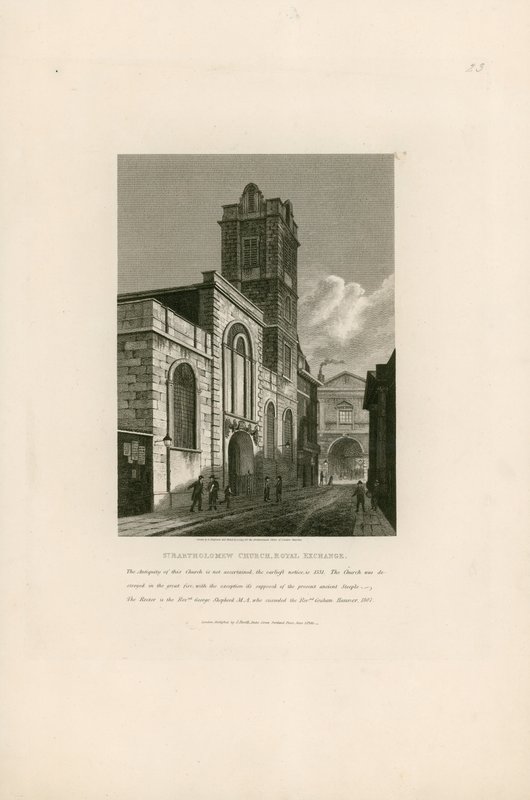 St Bartholomew Church, Royal Exchange, London by English School