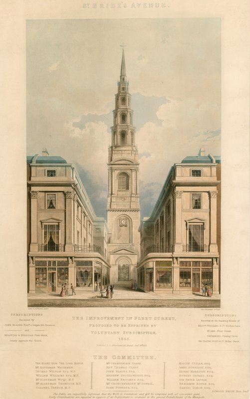 St Brides Avenue; The improvement in Fleet Street, London, proposed to be effected by voluntary subscription, 1825 by English School