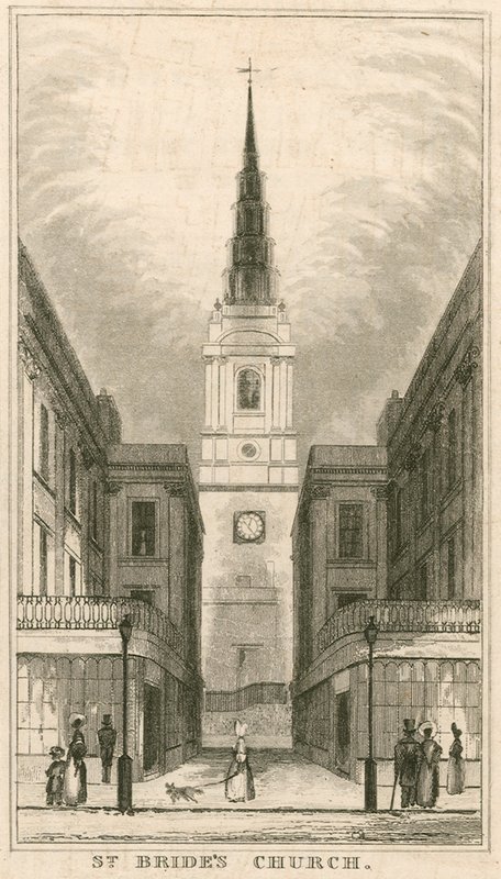 St Brides Church, Fleet Street, London by English School
