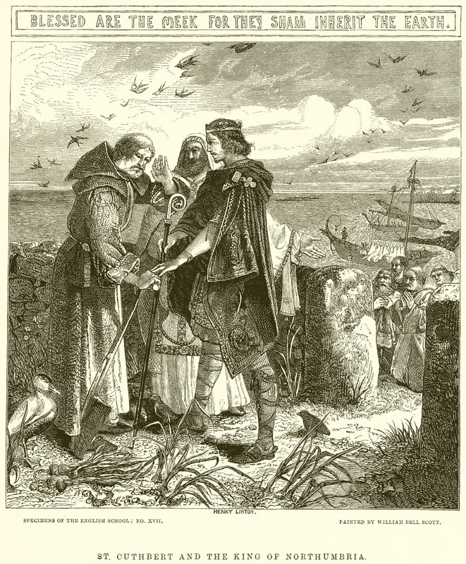 St. Cuthbert and the King of Northumbria by English School