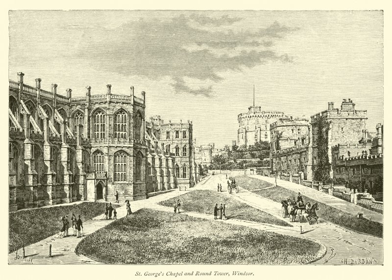 St Georges Chapel and Round Tower, Windsor by English School