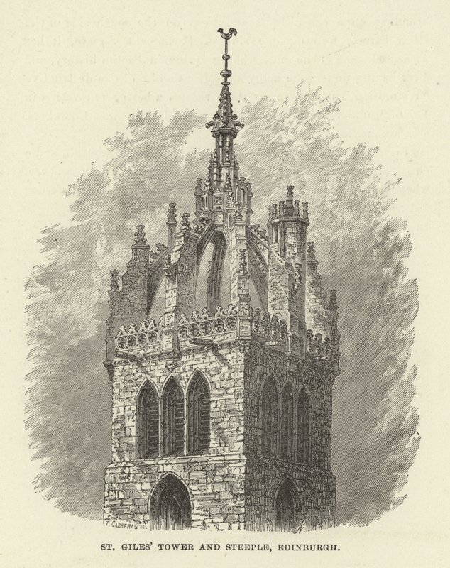 St Giles Tower and Steeple, Edinburgh by English School