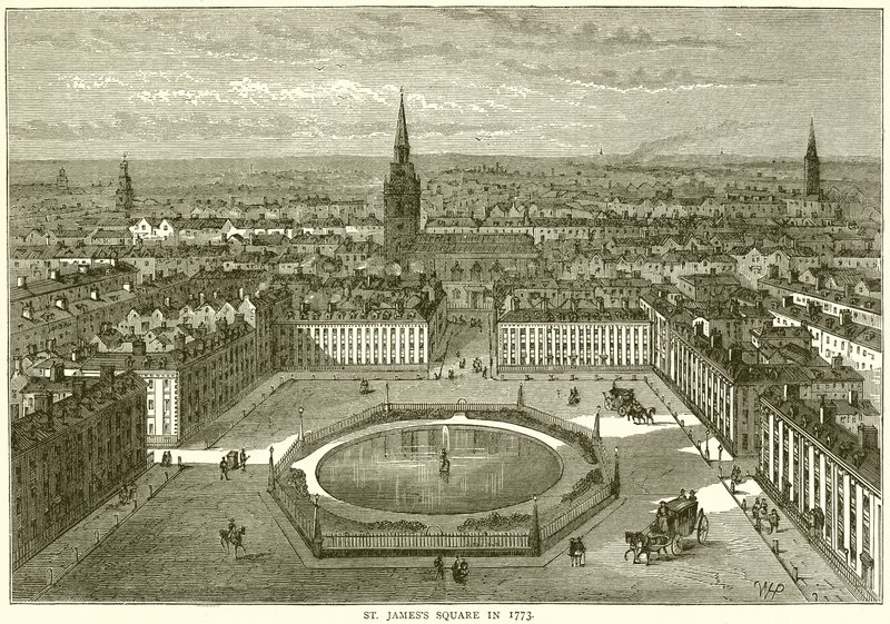 St. Jamess Square in 1773 by English School
