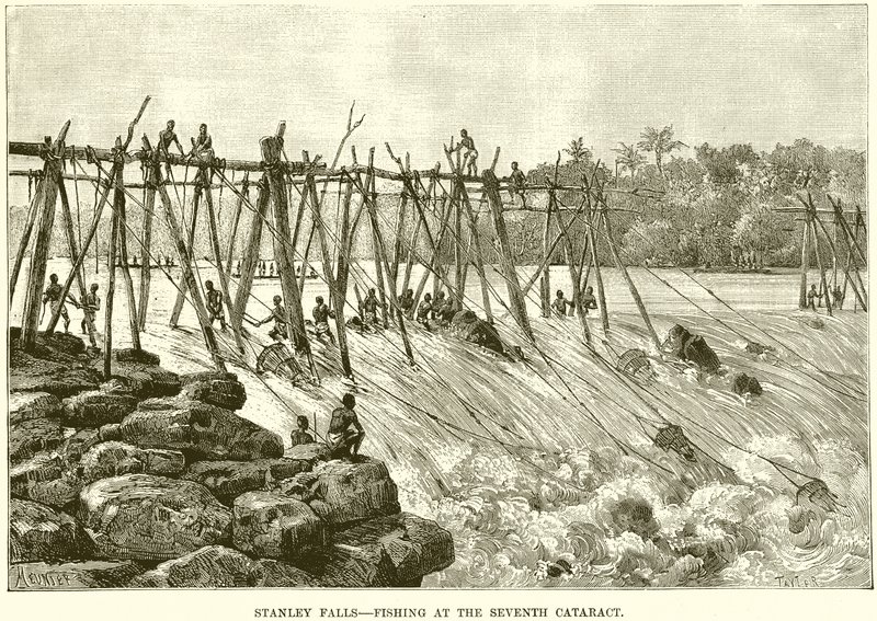 Stanley Falls--Fishing at the Seventh Cataract by English School