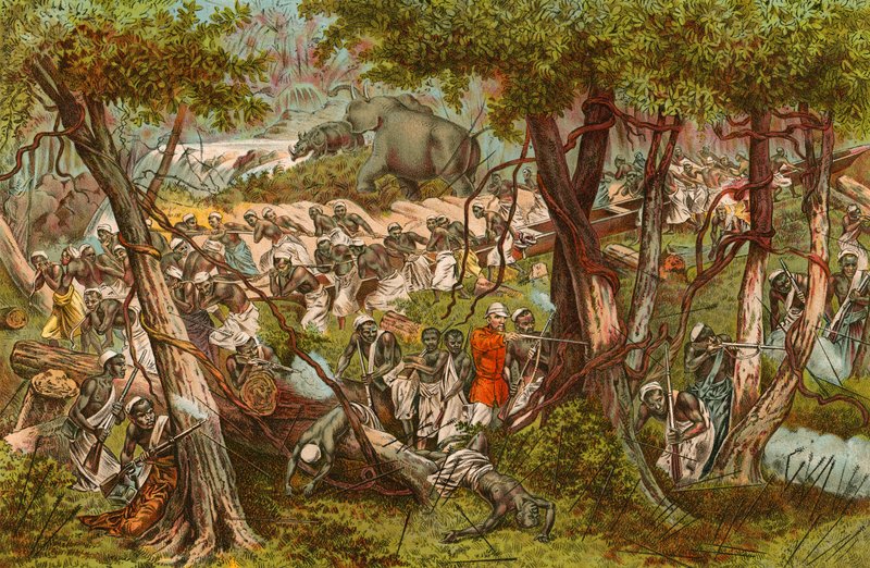 Stanley cutting his way through the dark continent by English School