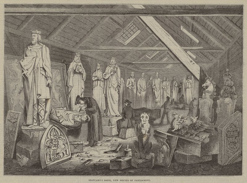 Statuary Room, New Houses of Parliament by English School
