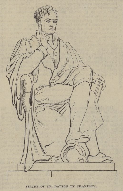 Statue of Dr Dalton by Chantrey by English School