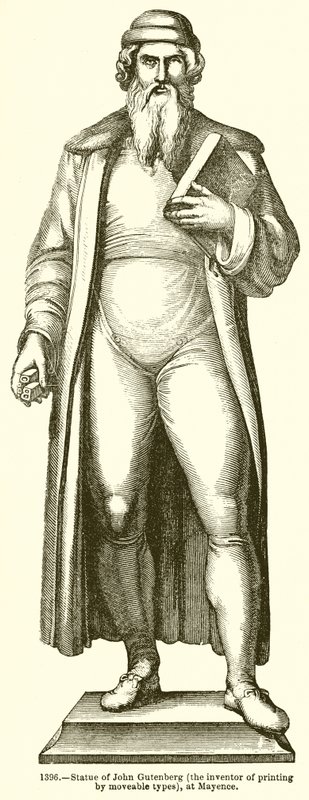 Statue of John Gutenberg by English School