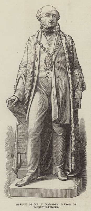 Statue of Mr J Ramsden, Mayor of Barrow-in-Furness by English School