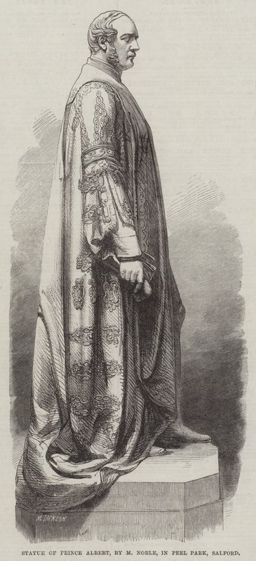 Statue of Prince Albert, by M Noble, in Peel Park, Salford by English School