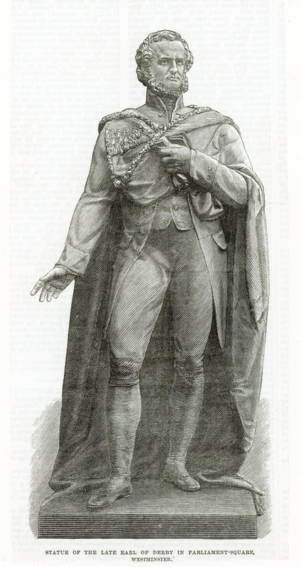 Statue of the Late Earl of Derby in Parliament Square, Westminster by English School