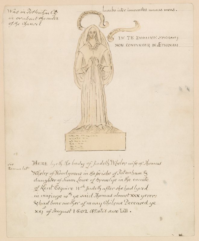 Statue, Tomb of Judeth Wheler Who Died 21 August 1602 by English School