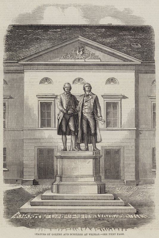 Statues of Goethe and Schiller at Weimar by English School