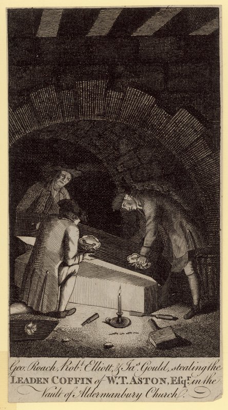Stealing the leaden coffin of W T Aston by English School