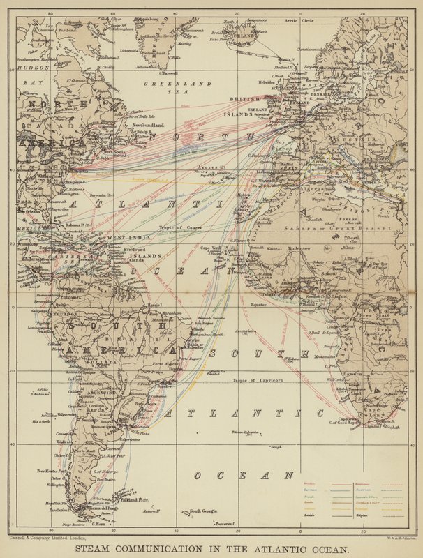 Steam communication in the Atlantic Ocean by English School