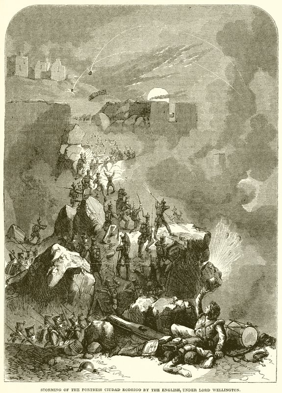 Storming of the Fortress Ciudad Rodrigo by the English, under Lord Wellington by English School