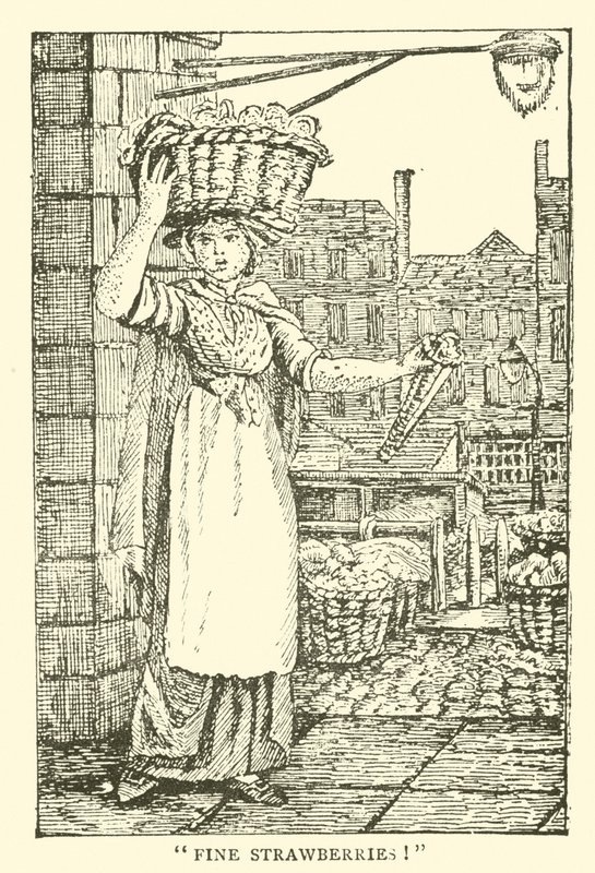 Strawberry seller by English School