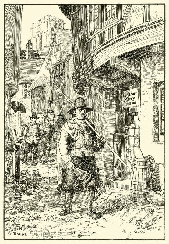Street Scene during the Great Plague by English School