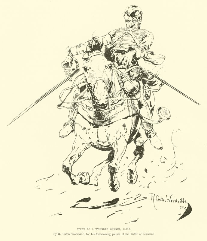 Study of a Wounded Gunner, RHA by English School